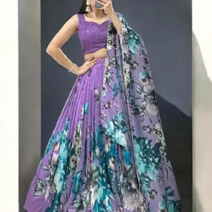 Lavender Bloom Floral Lehenga Set – Designer Edition”