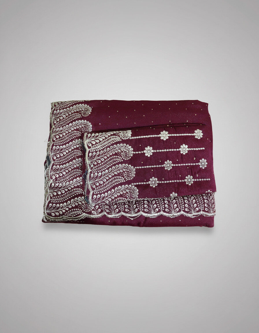Royal Maroon Heritage Saree - Image 3
