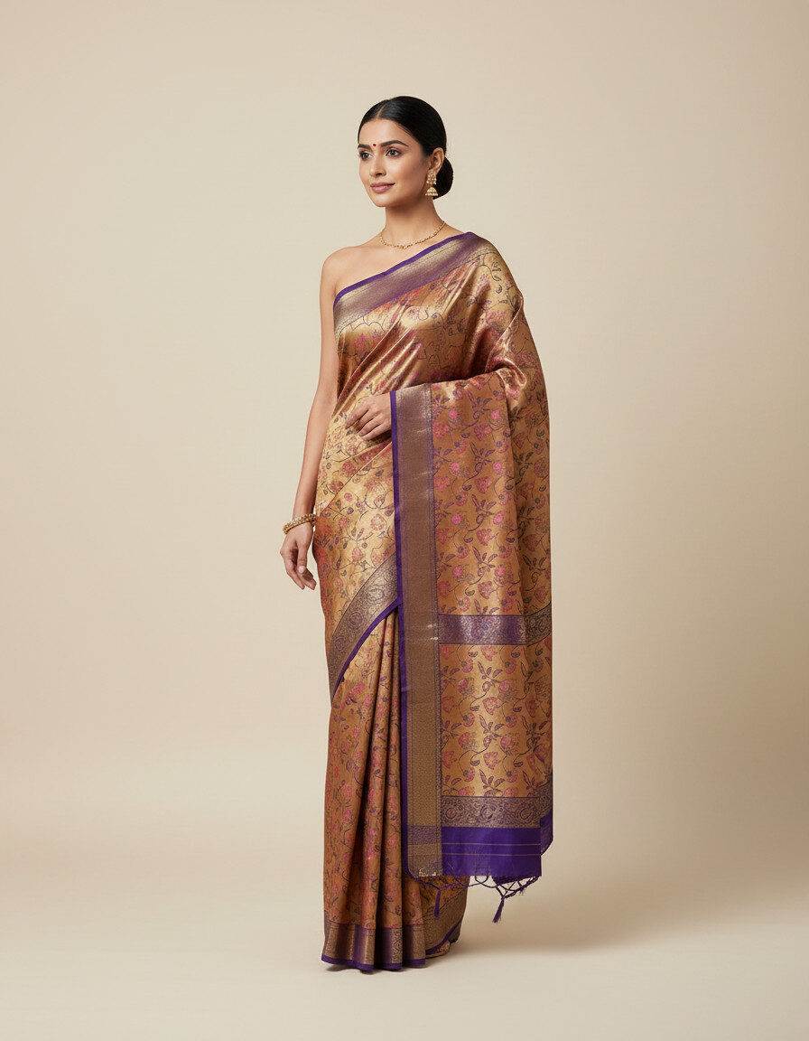 Vintage Plum Saree - Image 2