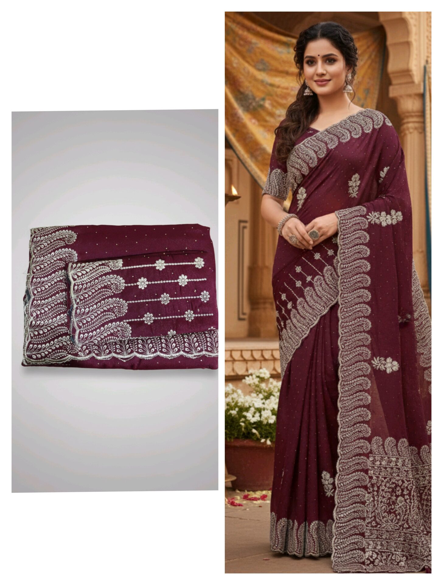 Royal Maroon Heritage Saree