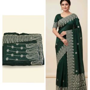 Emerald Elegance Zari Saree