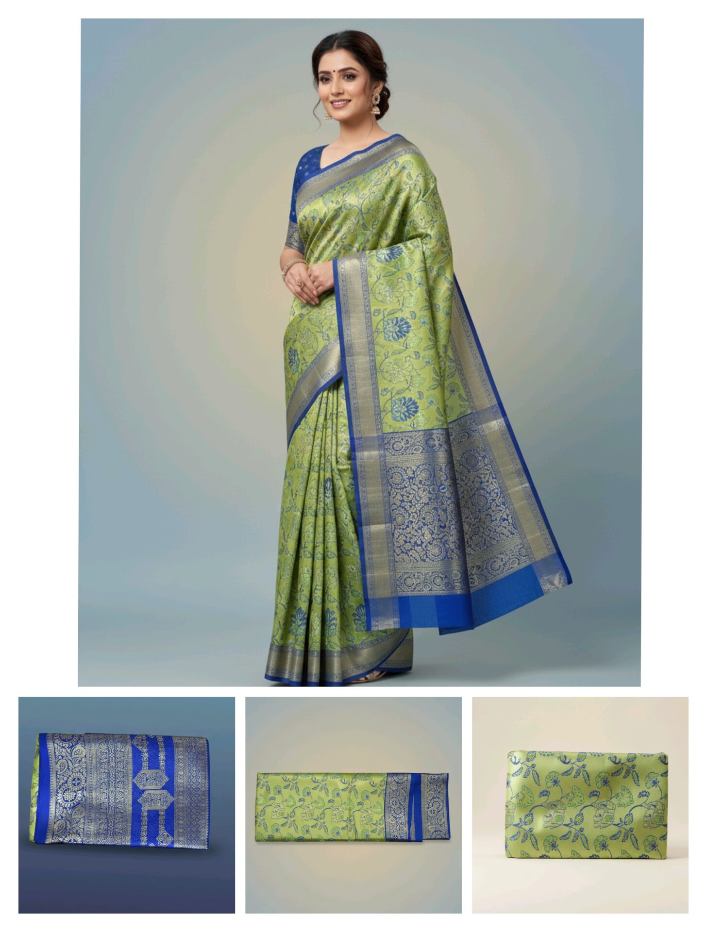 Peacock Glow Banarasi Saree