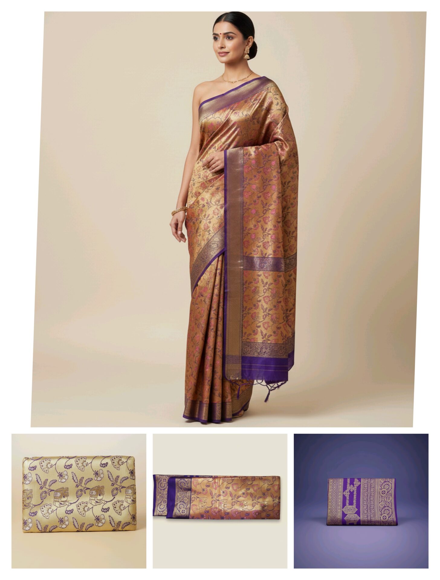 Vintage Plum Saree